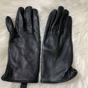 Leather tech touch gloves